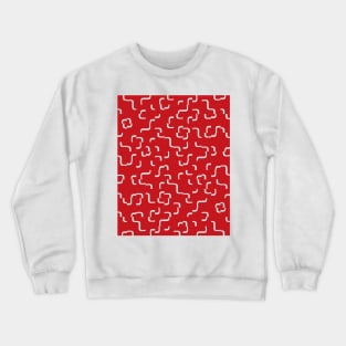 Curves on Red Background Tiles Crewneck Sweatshirt